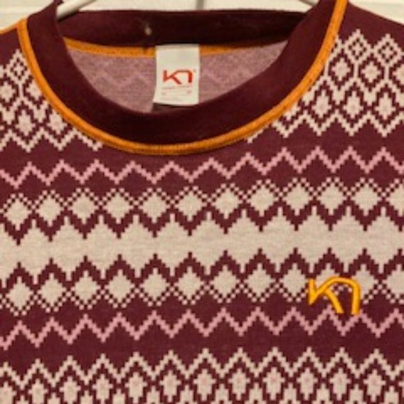 Kari Traa, Colorful, Fun, Wool Blend Crew Neck baselayer top, Size Medium - Picture 5 of 6